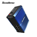 Scodeno Design de moda XBlue Series 8*10/10/1000 Gigabit Base-T gerenciado Din-Rail Industrial Poe Ethernet Switch